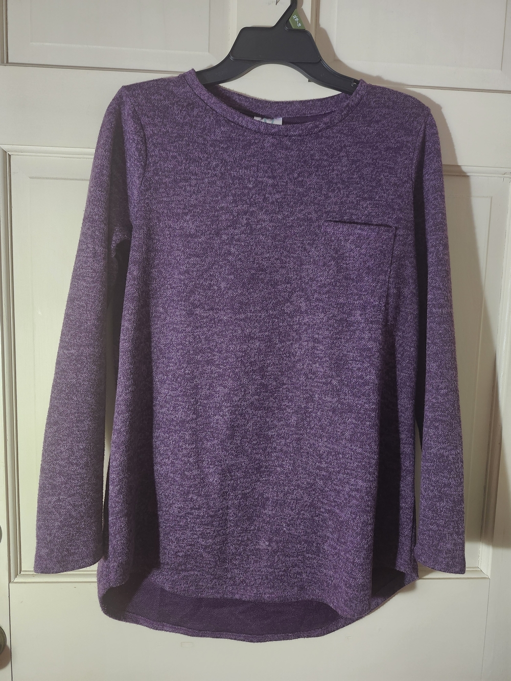 Long-Sleeve Purple Pocket Tunic Top